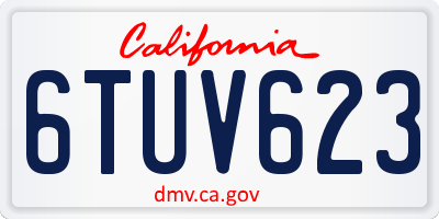 CA license plate 6TUV623