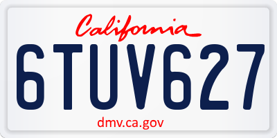CA license plate 6TUV627
