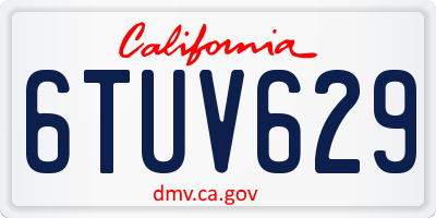 CA license plate 6TUV629