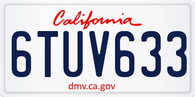 CA license plate 6TUV633