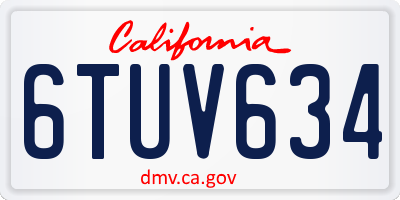 CA license plate 6TUV634