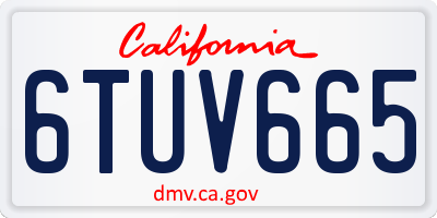 CA license plate 6TUV665