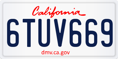 CA license plate 6TUV669