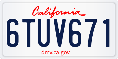 CA license plate 6TUV671