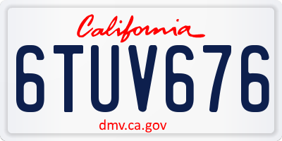 CA license plate 6TUV676
