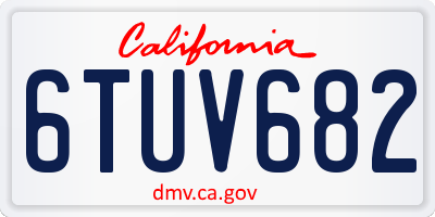 CA license plate 6TUV682