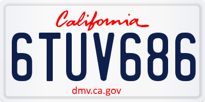 CA license plate 6TUV686