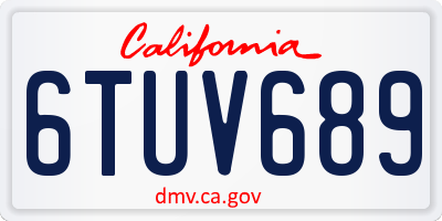 CA license plate 6TUV689