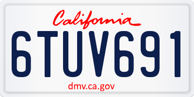 CA license plate 6TUV691