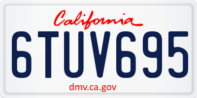 CA license plate 6TUV695