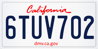 CA license plate 6TUV702