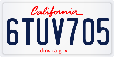CA license plate 6TUV705