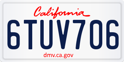 CA license plate 6TUV706