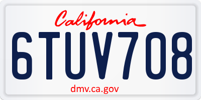 CA license plate 6TUV708