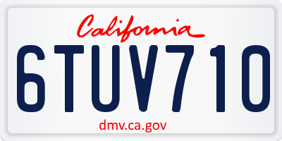 CA license plate 6TUV710