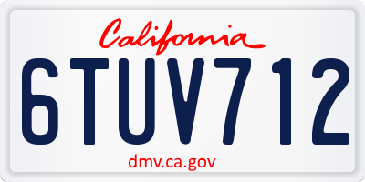 CA license plate 6TUV712