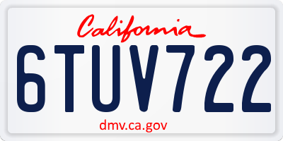 CA license plate 6TUV722