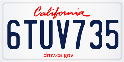 CA license plate 6TUV735