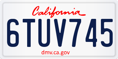 CA license plate 6TUV745