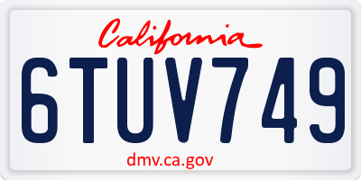 CA license plate 6TUV749