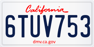 CA license plate 6TUV753