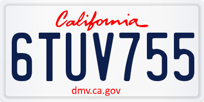 CA license plate 6TUV755