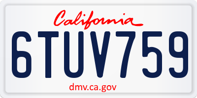 CA license plate 6TUV759