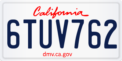CA license plate 6TUV762