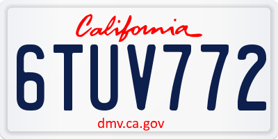 CA license plate 6TUV772