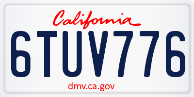 CA license plate 6TUV776