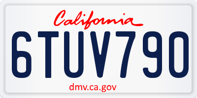 CA license plate 6TUV790