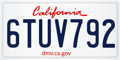 CA license plate 6TUV792