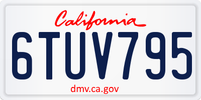 CA license plate 6TUV795