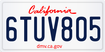 CA license plate 6TUV805