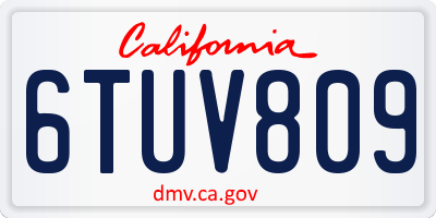CA license plate 6TUV809