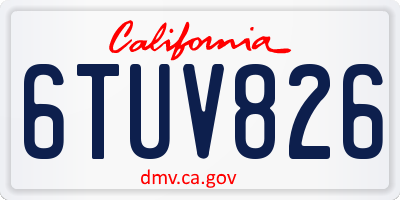 CA license plate 6TUV826