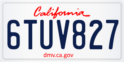 CA license plate 6TUV827