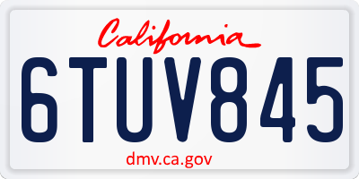 CA license plate 6TUV845