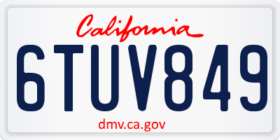 CA license plate 6TUV849
