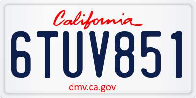 CA license plate 6TUV851