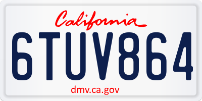 CA license plate 6TUV864