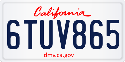 CA license plate 6TUV865