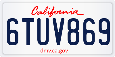 CA license plate 6TUV869