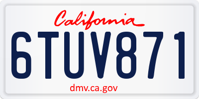 CA license plate 6TUV871