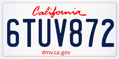 CA license plate 6TUV872