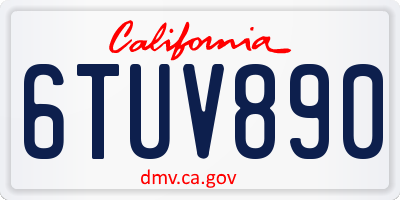 CA license plate 6TUV890