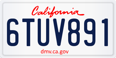 CA license plate 6TUV891