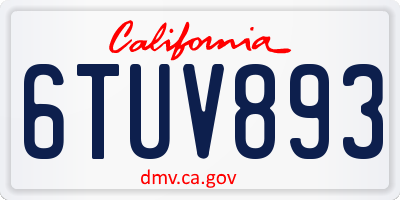 CA license plate 6TUV893