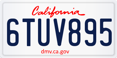 CA license plate 6TUV895