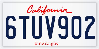 CA license plate 6TUV902
